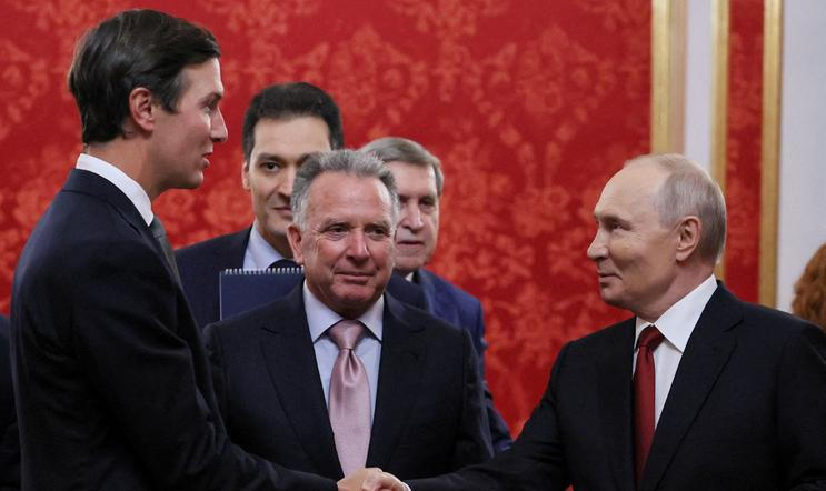 Russian President Vladimir Putin meets with U.S. special representatives Steve Witkoff and Jared Kushner in Moscow