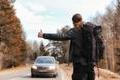 A,Young,Man,Is,Hitchhiking,Around,The,Country.,The,Man