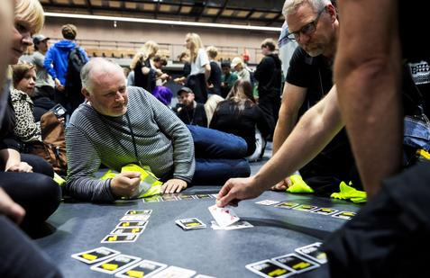 People attend the civil defense exercise Shelter 2026 in Kuopio