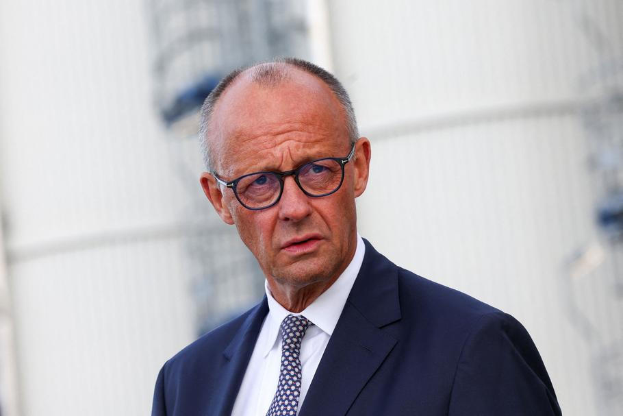 Germany's Merz campaigns ahead of Saxony-Anhalt election, in Leuna