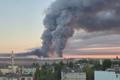 Smoke rises from the Ozon warehouse following a Ukrainian drone attack, according to the regional governor
