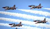 Egyptian Air Force aerobatics team "Silver Stars" performs at El Alamein International Airshow