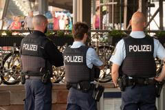 German,Police,Officers,On,Patrol,At,The,Train,Station