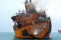 A foreign tanker carrying Iraqi fuel oil damaged after catching fire in Iraq's territorial waters, near Basra