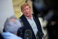 U.S. President Donald Trump speaks to members of the media after traveling to Ireland