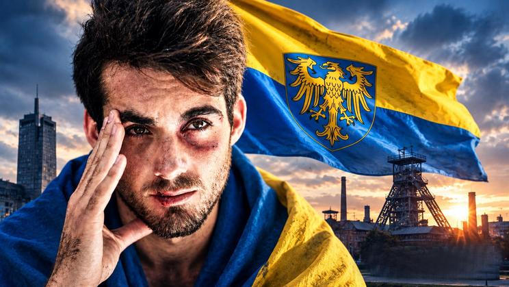 Barvy na vlajce Horního Slezska (na snímku) jsou stejné jako na té ukrajinské. Některým agresorům to jako důvod k útoku stačí...