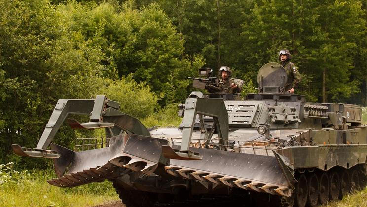 Leopard 2R mine clearing tank of the Finnish Army.