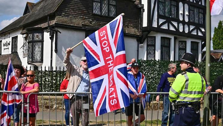 Protest proti britské imigrační politice, ilustrační foto.