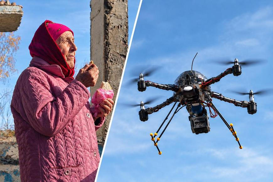 Ukrajinská bábuška se postavila ruskému dronu. Její trik teď baví internet