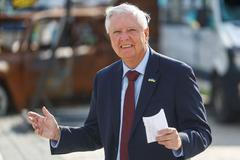 U.S. Senator Lindsey Graham (R-SC) speaks to the media in Kyiv