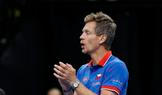 Nehrající kapitán Tomáš Berdych při utkání Česko - USA v osmifinále Davis Cupu 2026