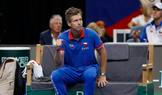 Nehrající kapitán Tomáš Berdych při utkání Česko - USA v osmifinále Davis Cupu 2026