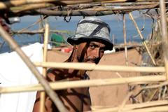 Moroccan migrants shelter in makeshift camp along Ceuta shoreline