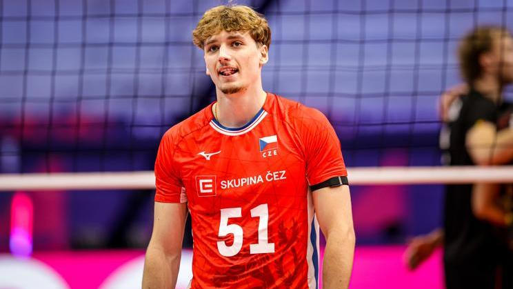 Český volejbalista Jakub Klajmon v osmifinále ME s Belgií