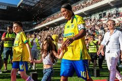 Ronaldinho na fotbalové exhibici v Trnavě