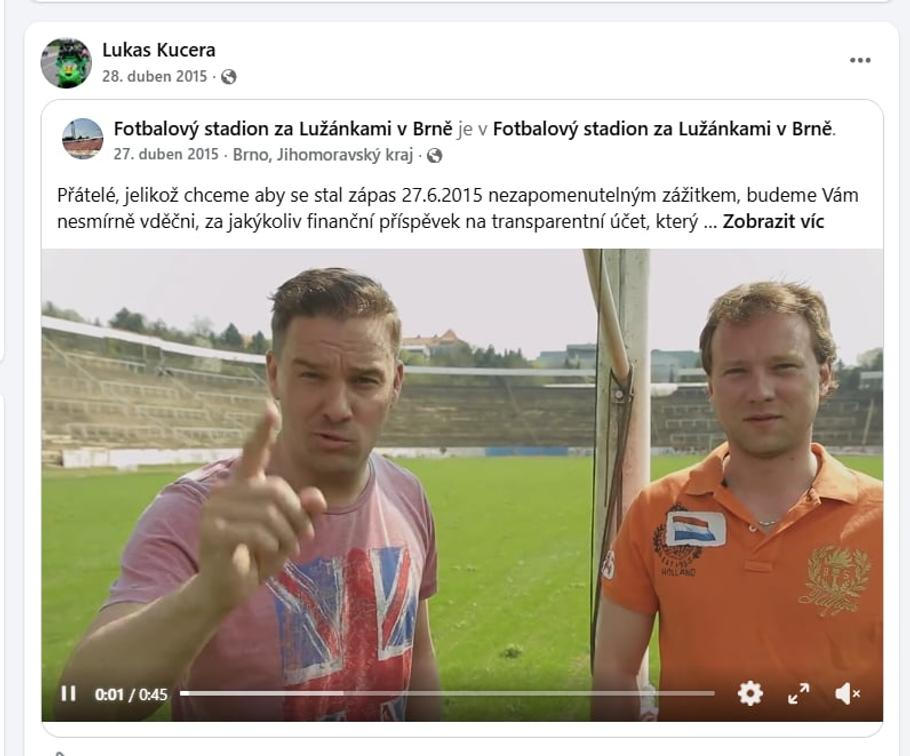 Lukáš Kučera v čase, kdy se připravovala rozlučka Petra Švancary s fotbalovou kariérou
