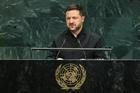 Ukrajinský prezident Volodymyr Zelenskyj na 81. zasedání Valného shromáždění OSN.