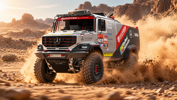 Vizualizace závodního kamionu Mercedes-Benz Zetros v barách Buggyry