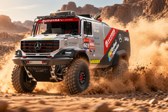 Vizualizace závodního kamionu Mercedes-Benz Zetros v barách Buggyry