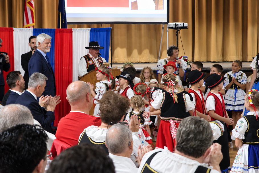 Prezident Petr Pavel na návštěvě americké Nebrasky, včetně českého hlavního města v USA Wilberu.