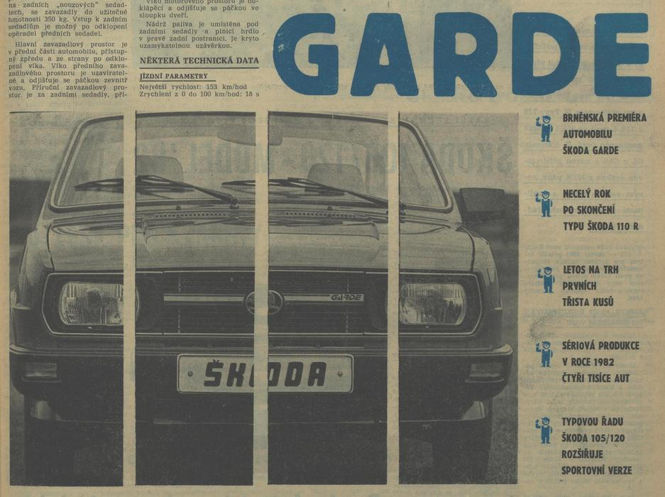 Historie kupé se začala psát v září 1981, kdy se na strojírenském veletrhu v Brně ukázala Škoda Garde, přímý předchůdce Rapidu.