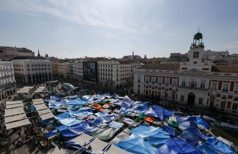 Protest against Spain's housing crisis, in Madrid