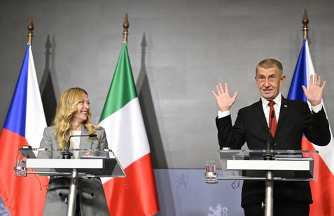 ČR-Itálie-diplomacie-Babiš-Meloniová-FASTPIX