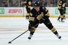 Český kapitán Bostonu David Pastrňák v úvodním duelu nové sezony NHL proti týmu New York Rangers
