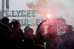 French high school students protest in France