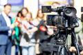 Filming,Press,Conference,,Media,Or,Publicity,Event,With,Television,Camera,