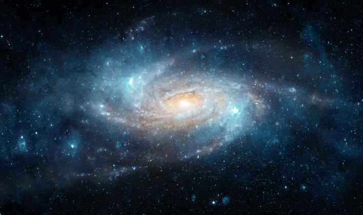 A,View,From,Space,To,A,Spiral,Galaxy,And,Stars.