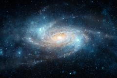 A,View,From,Space,To,A,Spiral,Galaxy,And,Stars.