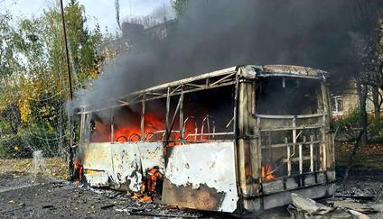 Aftermath of a Russian air strike in Kramatorsk