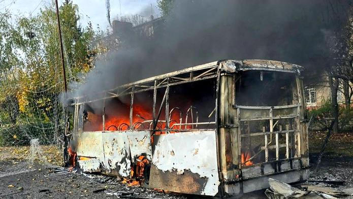 Aftermath of a Russian air strike in Kramatorsk