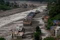 A drone view of damaged properties following a flash flood at Trishuli, Nepal