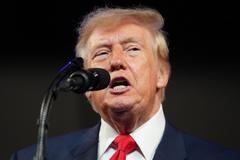 US President Donald Trump attends a campaign rally in Clarksville