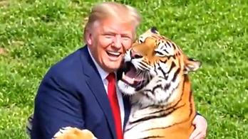 Trump zveřejnil na sociální síti AI generované video, na kterém zápasí a přátelí se s usmívajícím se tygrem 
