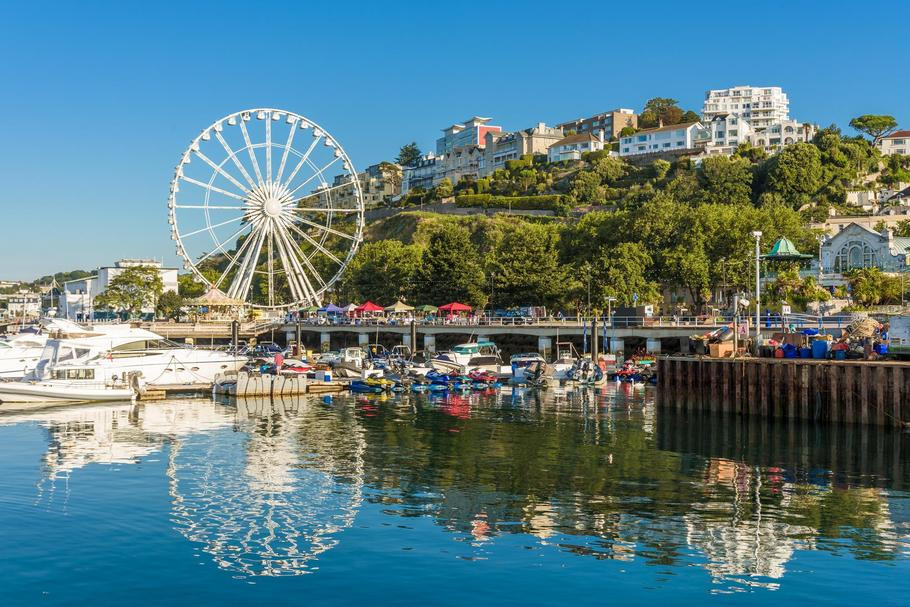 Morning,View,Of,Torquay,From,The,Harbour,,Devon,,England.,August