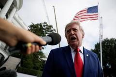 US President Donald Trump departs White House as he travels en route to rally in Georgia