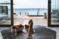 Relaxing,With,Ocean,View,From,Luxury,Beachfront,Villa.