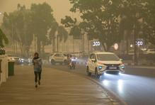 Haze due to wildfires in Palangka Raya, Central Kalimantan