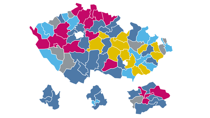 Nové složení horní komory po senátních volbách 2026. 